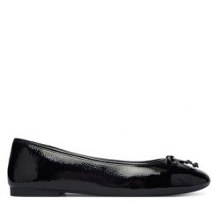 Baleriny Tommy Hilfiger. Czarne baleriny Tommy Hilfiger, bez wzorów, bez obcasa, bez zapięcia. Za 409.99 zł.