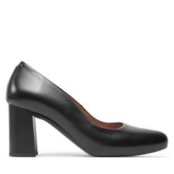 Czółenka R.Polański. Czarne czółenka R.Polański, bez wzorów, bez obcasa, bez zapięcia. Za 499.99 zł.