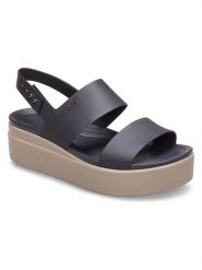 Crocs Sandały w kolorze antracytowo-szarym rozmiar: 39,5. Czarne sandały Crocs, bez wzorów, z materiału, klasyczne, z otwartym noskiem, bez obcasa, bez zapięcia. Za 189.95 zł.