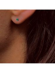 OR Carats Złote kolczyki-wkrętki ze szmaragdami rozmiar: onesize. Szare kolczyki OR Carats, z szmaragdem, złote. Za 391.59 zł.