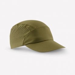 Czapka turystyczna z daszkiem Quechua Hike 500 Compact. Brązowe czapki z daszkiem FORCLAZ, bez wzorów, z elastanu, sportowe. Za 39.99 zł.