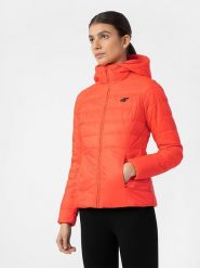 4F Kurtka puchowa w kolorze czerwonym rozmiar: M. Czerwone kurtki 4f, m, bez wzorów, z materiału, bez kaptura. Za 274.10 zł.