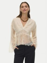 Vero Moda Bluzka Emilie 10347592 Écru Regular Fit. Bluzki Vero Moda, m, bez wzorów, z syntetyku, bez kołnierzyka, bez ramiączek. Za 229.99 zł.
