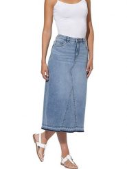 Heine Spódnica dżinsowa w kolorze błękitnym rozmiar: 44. Niebieskie spódnice Heine, na co dzień, bez wzorów, klasyczne, midi, proste. Za 83.03 zł.