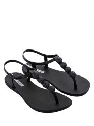 Ipanema Sandały w kolorze czarnym rozmiar: 38. Czarne sandały Ipanema, bez wzorów, klasyczne, z otwartym noskiem, bez obcasa, bez zapięcia. Za 75.69 zł.