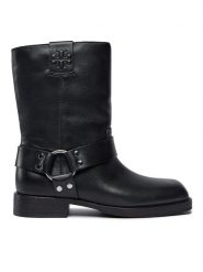 Tory Burch Botki 153058 Czarny. Czarne botki Tory Burch, bez wzorów, ze skóry, bez obcasa, na płaskiej podeszwie, bez zapięcia. Za 2,479.00 zł.