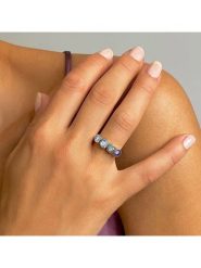 Les Petites Précieuses Srebrny pierścionek z kamieniami szlachetnymi rozmiar: 56. Niebieskie pierścionki Les Petites Précieuses, z ametystem, srebrne. Za 214.70 zł.