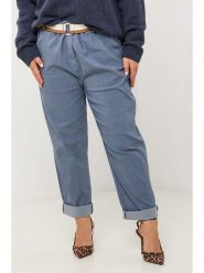 Curvy Lady Spodnie w kolorze niebieskim rozmiar: 44/46. Niebieskie spodnie materiałowe Curvy Lady, bez wzorów, z bawełny, klasyczne, z standardowym stanem. Za 100.99 zł.