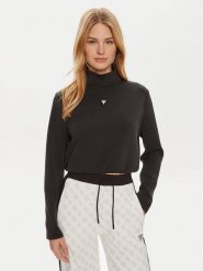 Guess Bluza Olympe V4YQ05 KCAY2 Czarny Regular Fit. Czarne bluzy Guess, l, z aplikacjami, z syntetyku, bez kaptura. Za 319.99 zł.
