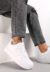 Białe Sneakersy Coreadenah. Białe buty sportowe lifestyle Renee, bez wzorów, sportowe, bez zapięcia. W wyprzedaży za 67.99 zł.
