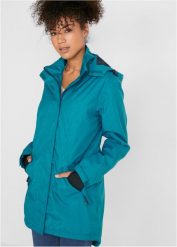 Parka funkcjonalna, z materiału odpychającego wodę. Szare kurtki przeciwdeszczowe bonprix, s, bez wzorów. Za 319.99 zł.