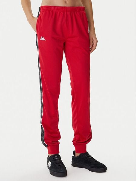 Kappa Spodnie dresowe cz303R5K0 Czerwony Slim Fit. Czerwone spodnie dresowe Kappa, bez wzorów, z dresówki. Za 129.99 zł.