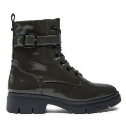 Botki Tamaris. Brązowe botki Tamaris, bez wzorów, bez obcasa, na płaskiej podeszwie, bez zapięcia. Za 199.99 zł.
