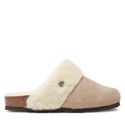 Kapcie Genuins. Brązowe kapcie Genuins, bez wzorów. Za 149.99 zł.