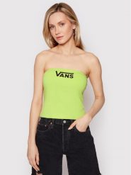 Vans Top Wm Flying V Tube VN0A53PN Żółty Slim Fit. Żółte topy Vans, s, bez wzorów, z bawełny, bez kołnierzyka, bez ramiączek. Za 119.99 zł.