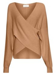 MOSS COPENHAGEN Sweter "Zinelle" w kolorze karmelowym rozmiar: L/XL. Brązowe swetry Moss Copenhagen, l, bez wzorów, ze splotem, bez ramiączek. Za 219.08 zł.