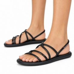 Sandały damskie Ipanema 27135 MEU SOL SANDAL AD. Czarne sandały Ipanema, bez wzorów, z materiału, eleganckie, bez obcasa, bez zapięcia. Za 59.00 zł.