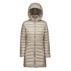 Kurtka GEOX D JAYSEN C Beżowy. Brązowe kurtki Geox, bez wzorów, bez kaptura. Za 581.99 zł.