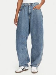 Adidas Jeansy KQ6476 Niebieski Barrel Fit. Niebieskie jeansy adidas, bez wzorów, z bawełny. Za 369.99 zł.