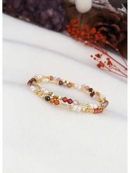 L'Atelier de Gaia Pozłacana bransoletka z perłami i agatami rozmiar: onesize. Białe bransoletki L'Atelier de Gaia, z agatem, pozłacane. Za 65.99 zł.