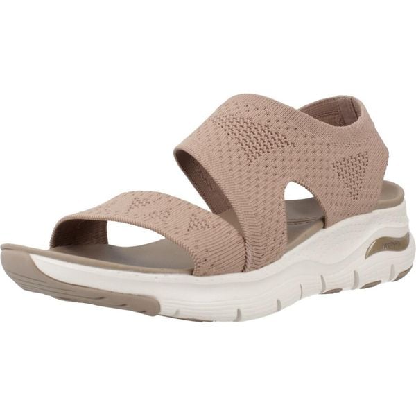 Sandały SKECHERS ARCH FIT Brązowy. Brązowe sandały Skechers, bez wzorów, z materiału, bez obcasa, bez zapięcia. Za 278.99 zł.