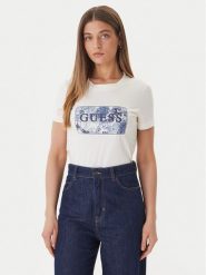 Guess T-Shirt W6GP02 K2753 Écru Regular Fit. T-shirty Guess, xl, z aplikacjami, z bawełny, bez kołnierzyka, bez ramiączek. Za 259.99 zł.