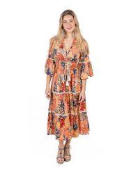 Isla Bonita by SIGRIS Sukienka w kolorze pomarańczowym rozmiar: XL. Pomarańczowe sukienki Isla Bonita by SIGRIS, na co dzień, xl, bez wzorów, z bawełny, bez kołnierzyka, bez ramiączek, maxi, proste. Za 162.87 zł.