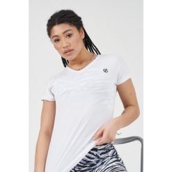 Koszulka sportowa z krótkim rękawem damska Vigilant. Białe t-shirty sportowe Dare 2b, xs, bez wzorów, z elastanu, bez ramiączek, na fitness i siłownię. W wyprzedaży za 59.99 zł.