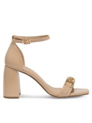 JENNY Sandały LS6083-03 Beżowy. Brązowe sandały Jenny, bez wzorów, z syntetyku, bez obcasa, na słupku, bez zapięcia. Za 129.99 zł.