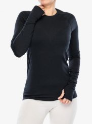 Bluza termoaktywna damska Houdini Desoli Light Crew. Czarne bluzy Houdini, l, bez wzorów, z materiału, bez kaptura, narciarskie. Za 574.20 zł.