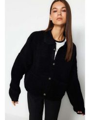 Trendyol Kardigan w kolorze czarnym rozmiar: L. Czarne swetry Trendyol, l, bez wzorów, bez ramiączek. Za 100.99 zł.