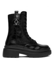 Aigner Trzewiki 1252020 Czarny. Czarne botki Aigner, bez wzorów, ze skóry, bez obcasa, na płaskiej podeszwie, bez zapięcia. Za 1,539.00 zł.