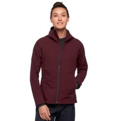 Bluza turystyczna rozpinana damska Black Diamond Element Hoody. Czerwone bluzy Black Diamond, xs, bez wzorów, sportowe, bez ramiączek, bez kaptura. Za 471.99 zł.