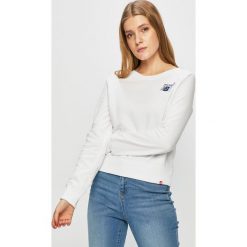 New Balance - Bluza. Białe bluzy New Balance, m, bez wzorów, z bawełny, bez kaptura. W wyprzedaży za 159.90 zł.