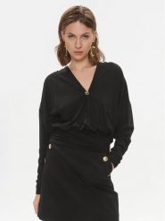 Pinko Bluzka Maga 102353 A1DE Czarny Regular Fit. Czarne bluzki Pinko, s, bez wzorów, z wiskozy, bez kołnierzyka, bez ramiączek. Za 979.99 zł.