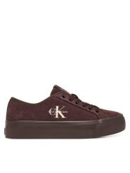 Calvin Klein Tenisówki Vulc Flatf Laceup Suede HW0HW03088 Bordowy. Czerwone trampki Calvin Klein, bez wzorów, ze skóry, bez zapięcia. Za 409.99 zł.