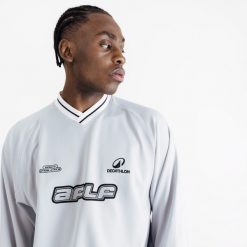Bluza sportowa unisex Decathlon AFLF szara. Szare bluzy bez kaptura Decathlon, s, bez wzorów, z materiału, bez kaptura, na fitness i siłownię. Za 149.99 zł.