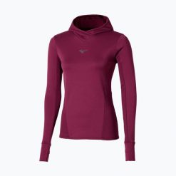 Bluza do biegania damska Mizuno Active Warm Hooded. Fioletowe bluzy Mizuno, s, bez wzorów, z elastanu, bez ramiączek, bez kaptura. Za 139.99 zł.