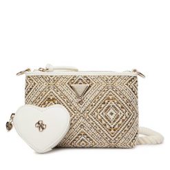 Torebka Guess. Brązowe listonoszki Guess, z aplikacjami, bez dodatków. Za 269.99 zł.