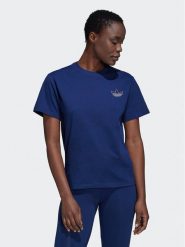 Adidas T-Shirt HK5176 Granatowy Regular Fit. Niebieskie t-shirty adidas, bez wzorów, z bawełny, bez kołnierzyka, bez ramiączek. Za 139.99 zł.