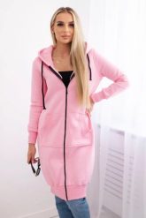 Bluza ocieplana długa z kapturem jasno różowa. Czerwone bluzy KESI, l, bez wzorów, z bawełny, bez ramiączek, z kapturem. Za 326.23 zł.