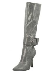 Steve Madden Kozaki w kolorze srebrnym rozmiar: 39. Szare kozaki Steve Madden, na zimę, bez wzorów, bez obcasa, na szpilce, bez zapięcia. Za 304.99 zł.