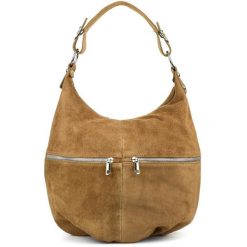 Zamszowa shopperka Vera Pelle c. beżowa taupe K51. Brązowe torebki klasyczne bez wzorów, ze skóry, zamszowe, bez dodatków. Za 199.99 zł.