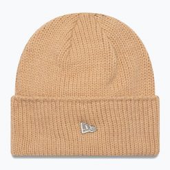 Czapka zimowa New Era Ne Wide Beanie. Brązowe czapki zimowe New Era, bez wzorów. Za 129.99 zł.