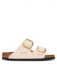Birkenstock Klapki Arizona Big Buckle 1031566 Różowy. Czerwone klapki Birkenstock, bez wzorów, ze skóry, bez obcasa, bez zapięcia. Za 539.99 zł.