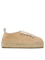 Manebi Espadryle Lace-Up Espadrilles K 1.1 E0 Beżowy. Brązowe espadryle Manebi, bez wzorów, ze skóry, bez obcasa. Za 359.99 zł.