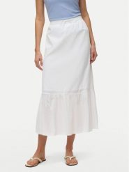 Vero Moda Spódnica midi Vmtrine 10343485 Biały Regular Fit. Białe spódnice Vero Moda, xs, bez wzorów, z bawełny, midi. Za 179.99 zł.