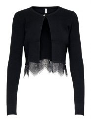 ONLY Kardigan w kolorze czarnym rozmiar: L. Czarne swetry ONLY, l, bez wzorów, z koronki, bez ramiączek. Za 127.05 zł.