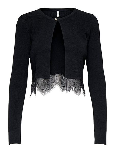 ONLY Kardigan w kolorze czarnym rozmiar: M. Czarne swetry ONLY, m, bez wzorów, z koronki, bez ramiączek. Za 140.20 zł.