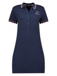 Geographical Norway Sukienka polo "Jamaela" w kolorze granatowym rozmiar: XL. Niebieskie sukienki Geographical Norway, xl, bez wzorów, bez kołnierzyka, bez ramiączek, mini. Za 88.02 zł.